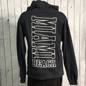 Miami Beach hooded sweater kangaroo pouch fleece unisex
